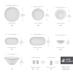 Sale Red Carpet Collection Stream Bone China New Saturn 59-Piece Dinner Set for 12 People, White Platinum See All Dinner Sets|Bone China Dinner Sets