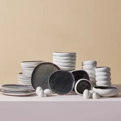 Sale Red Carpet Collection Earth Collection New Galactic Reactive Glaze 59-Piece Dinner Set for 12 People, White See All Dinner Sets|Reactive Glaze Dinner Sets