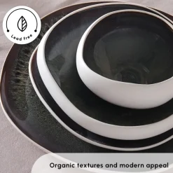 Sale Red Carpet Collection Earth Collection New Galactic Reactive Glaze 59-Piece Dinner Set for 12 People, White See All Dinner Sets|Reactive Glaze Dinner Sets