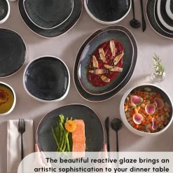 Sale Red Carpet Collection Earth Collection New Galactic Reactive Glaze 59-Piece Dinner Set for 12 People, White See All Dinner Sets|Reactive Glaze Dinner Sets