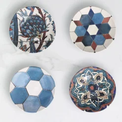 Refikadan Ceramic Pasta Bowl Set, 4 Piece, 20cm, Multi Pasta Bowls