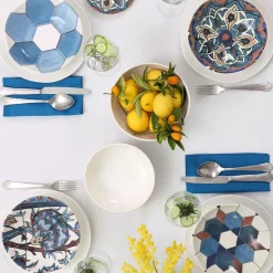 Refikadan Ceramic Pasta Bowl Set, 4 Piece, 20cm, Multi Pasta Bowls