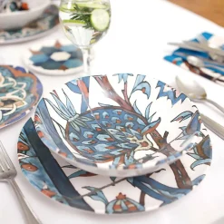 Refikadan Ceramic Pasta Bowl Set, 4 Piece, 20cm, Multi Pasta Bowls