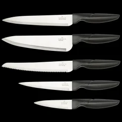 Clearance Retro 5 Piece Knife Block Set, Anthracite Knife Sets