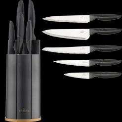 Clearance Retro 5 Piece Knife Block Set, Anthracite Knife Sets