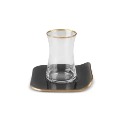 Best Retro 12-Piece Turkish Tea Set for 6 People, 165ml, Black Turkish Tea Sets