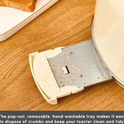 New Retro 2-Slice Toaster, 815W, Cream Toasters