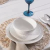 Outlet Ripple 12-Piece Porcelain Dinner Set for 4 People, White See All Dinner Sets|Porcelain Dinner Sets