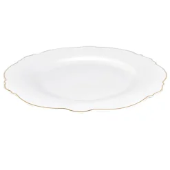 Clearance Romantic Porcelain Dinner Plate, 27cm, White Gold Dinner Plates