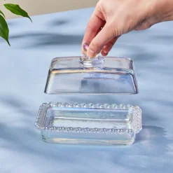 Rory Glass Butter Dish 17cm, Transparent Bowls