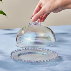 Rory Glass Cake Dome, 19cm, Transparent Serving Platters