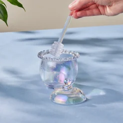 Outlet Rory Glass Honey Pot, 9cm, Transparent Bowls