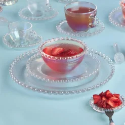 Best Rory Glass Tea Cup and Saucer, 200ml, Transparent Tea Set