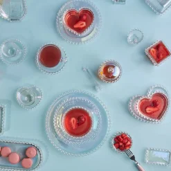 Clearance Rory Heart Glass Side Plate, 18cm, Transparent Side Plates