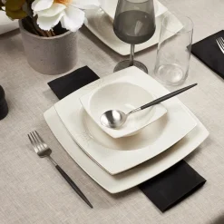 Outlet Royal Lace 24-Piece Porcelain Dinner Set for 6 People, White See All Dinner Sets|Porcelain Dinner Sets