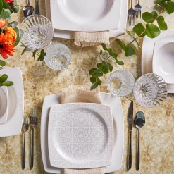 Outlet Royal Lace 24-Piece Porcelain Dinner Set for 6 People, White See All Dinner Sets|Porcelain Dinner Sets