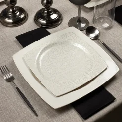 Outlet Royal Lace 24-Piece Porcelain Dinner Set for 6 People, White See All Dinner Sets|Porcelain Dinner Sets