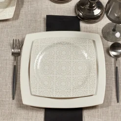Outlet Royal Lace 24-Piece Porcelain Dinner Set for 6 People, White See All Dinner Sets|Porcelain Dinner Sets