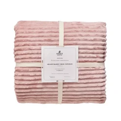 Discount Ruby Stripe Wellsoft Blanket, Single, Pink Throws & Blankets