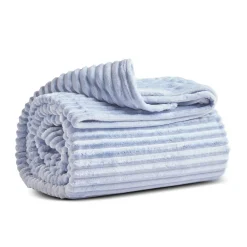 Sale Ruby Stripe Wellsoft Blanket, Double, Throws & Blankets