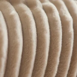 Clearance Ruby Stripe Wellsoft Blanket, Double, Ecru Throws & Blankets