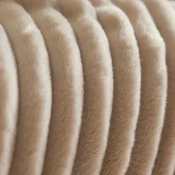 Discount Ruby Stripe Wellsoft TV Blanket, 130x150cm, Ecru Throws & Blankets