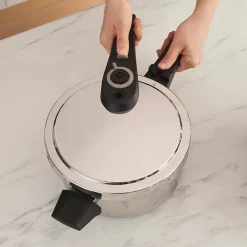 Discount Ruggersteel 4-Piece Stainless Steel Induction Pressure Cooker Set, 4L+6L, Pressure Cooker