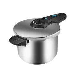 New Saga 2-Piece Stainless Steel Induction Pressure Cooker Set, 4L+6L, Black Pressure Cooker