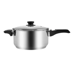 New Saga 2-Piece Stainless Steel Induction Pressure Cooker Set, 4L+6L, Black Pressure Cooker