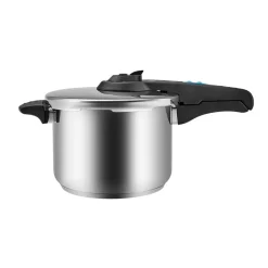 New Saga 2-Piece Stainless Steel Induction Pressure Cooker Set, 4L+6L, Black Pressure Cooker