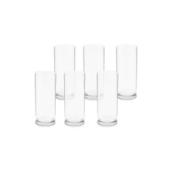 New Saki 6-Piece Highball Glass Set, 195ml, Transparent Highball Glasses