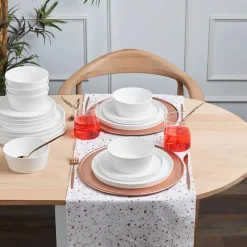 Best Salvare 18-Piece Bone China Dinner Set for 6 People, White See All Dinner Sets|Bone China Dinner Sets