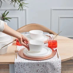 Best Salvare 18-Piece Bone China Dinner Set for 6 People, White See All Dinner Sets|Bone China Dinner Sets