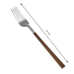 Clearance Salzburg Stainless Steel Table Fork, 21cm, Brown Mix And Match Cutlery