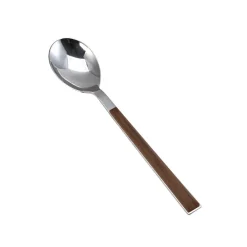 Sale Salzburg Stainless Steel Dessert Spoon, 15.8cm, Wood Silver Mix And Match Cutlery