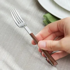 Clearance Salzburg Stainless Steel Dessert Fork, 16.2cm, Brown Mix And Match Cutlery