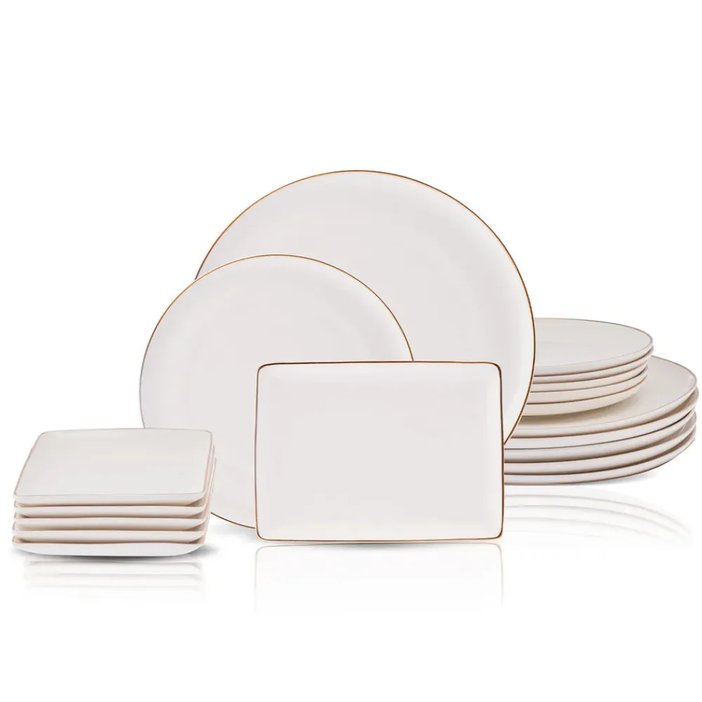 Online Santo 18-Piece Bone China Dinner Set for 6 People, White See All Dinner Sets|Bone China Dinner Sets