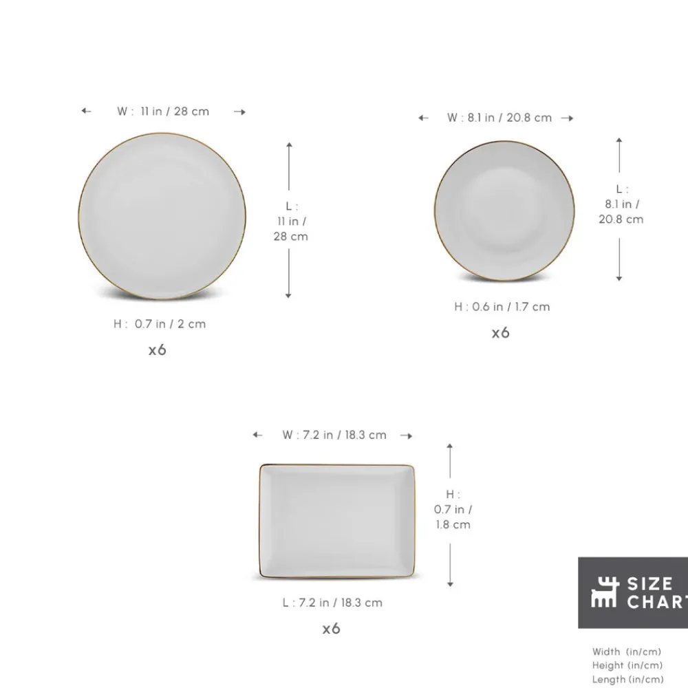 Online Santo 18-Piece Bone China Dinner Set for 6 People, White See All Dinner Sets|Bone China Dinner Sets