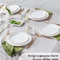 Online Santo 18-Piece Bone China Dinner Set for 6 People, White See All Dinner Sets|Bone China Dinner Sets