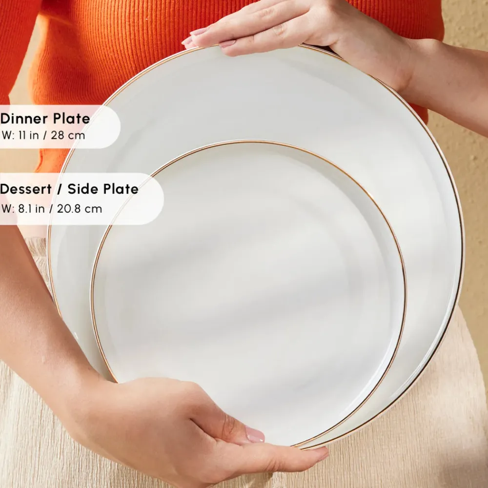 Online Santo 18-Piece Bone China Dinner Set for 6 People, White See All Dinner Sets|Bone China Dinner Sets