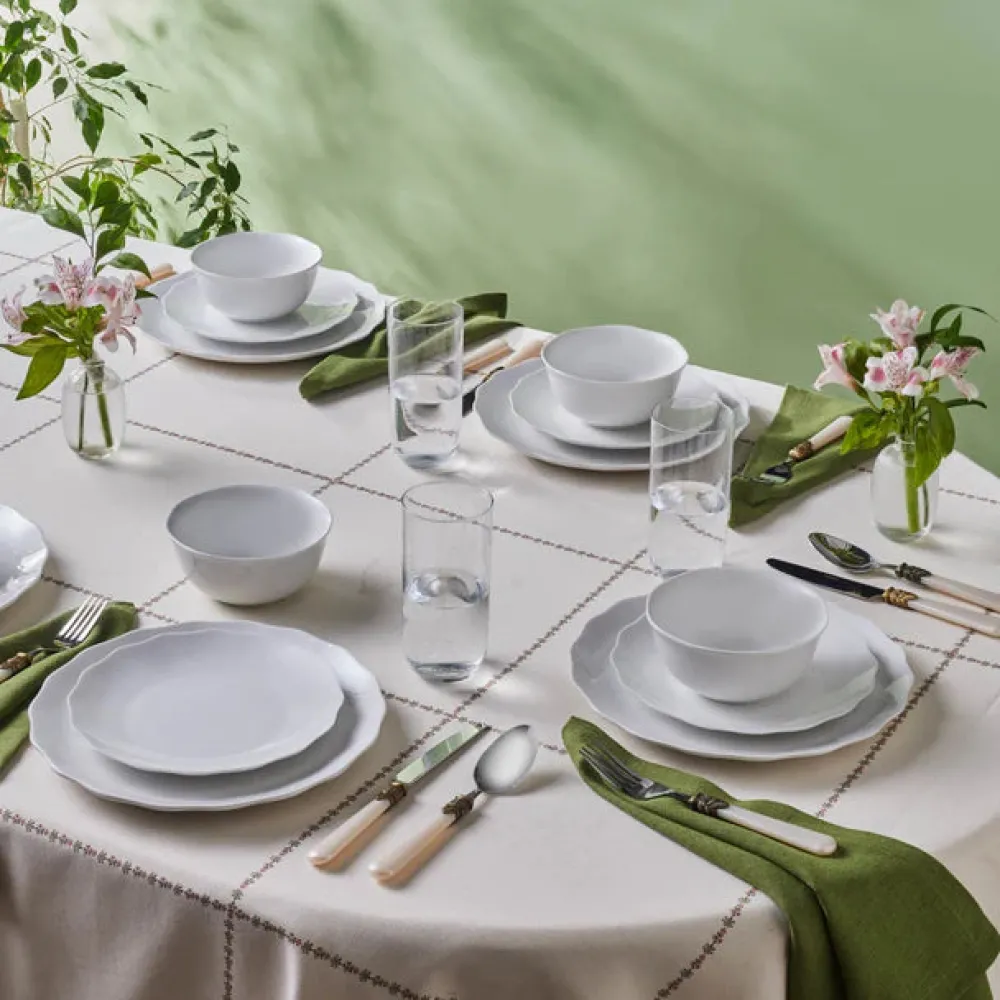 Best Scalloped 18-Piece Porcelain Dinner Set for 6 People, White See All Dinner Sets|Porcelain Dinner Sets
