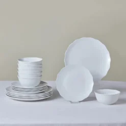 Best Scalloped 18-Piece Porcelain Dinner Set for 6 People, White See All Dinner Sets|Porcelain Dinner Sets