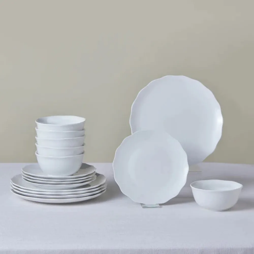 Best Scalloped 18-Piece Porcelain Dinner Set for 6 People, White See All Dinner Sets|Porcelain Dinner Sets