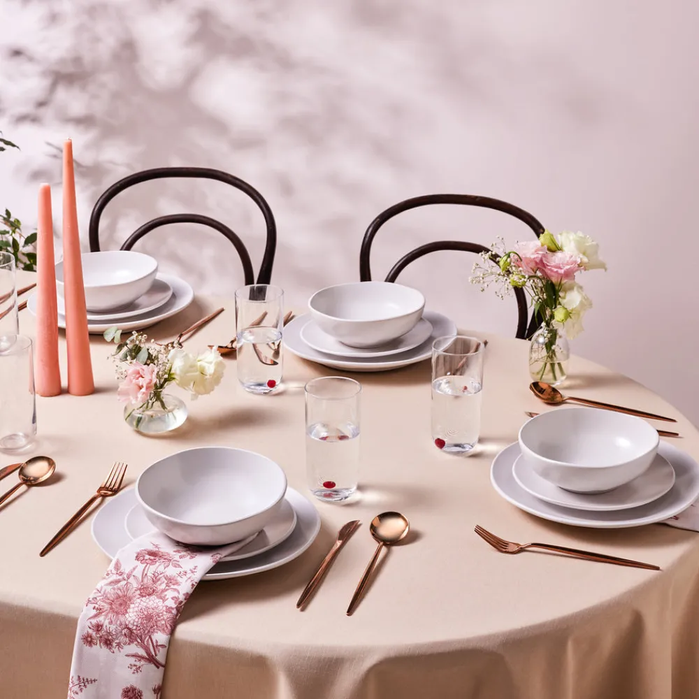 Online Scarlet 18-Piece Stoneware Dinner Set for 6 People, White See All Dinner Sets|Stoneware Dinner Sets