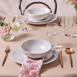 Online Scarlet 18-Piece Stoneware Dinner Set for 6 People, White See All Dinner Sets|Stoneware Dinner Sets