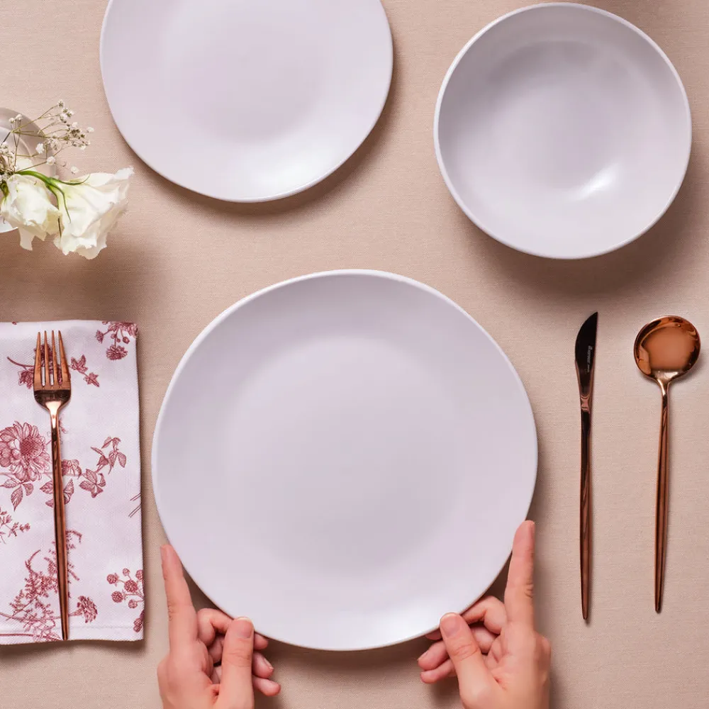 Online Scarlet 18-Piece Stoneware Dinner Set for 6 People, White See All Dinner Sets|Stoneware Dinner Sets