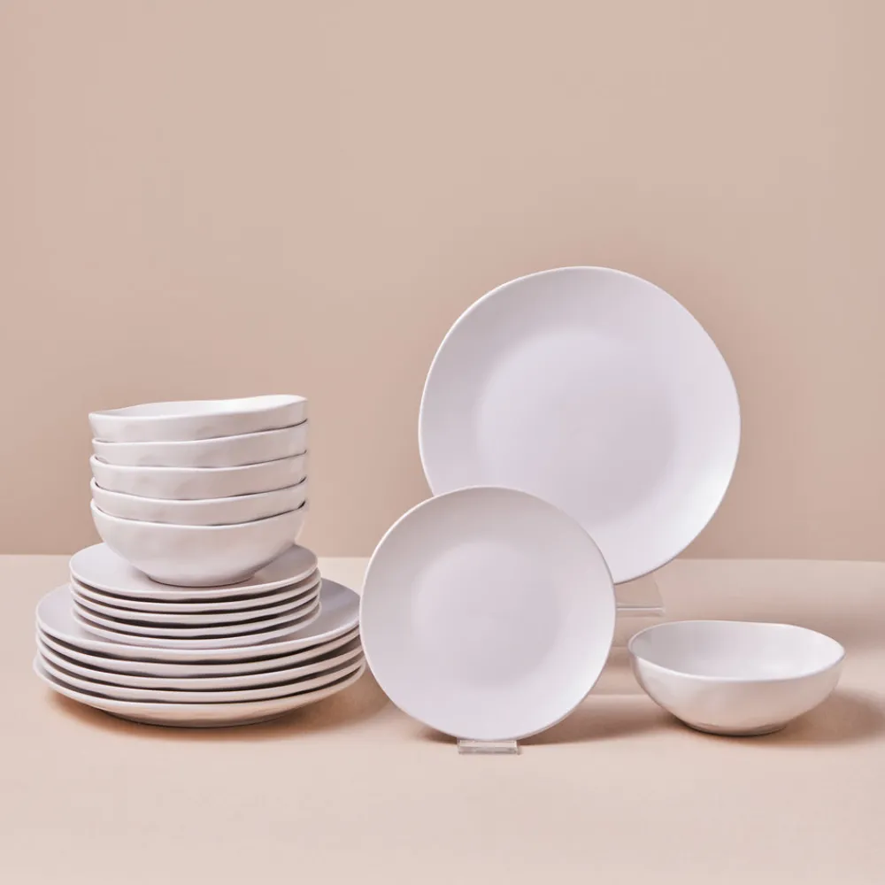 Online Scarlet 18-Piece Stoneware Dinner Set for 6 People, White See All Dinner Sets|Stoneware Dinner Sets