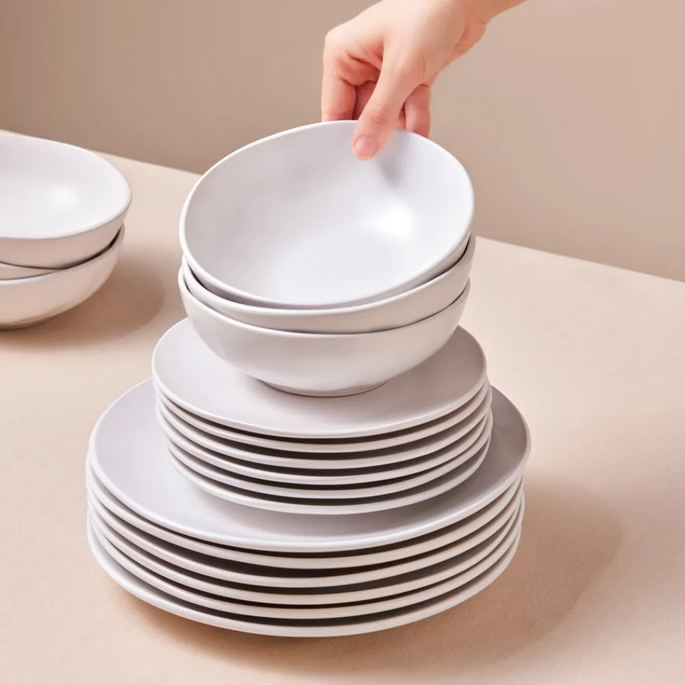 Online Scarlet 18-Piece Stoneware Dinner Set for 6 People, White See All Dinner Sets|Stoneware Dinner Sets