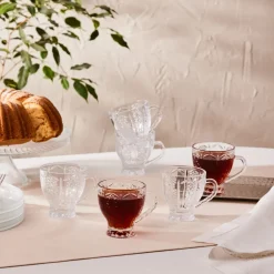 Best Seda 6-Piece Glass Tea Cup Set, 180ml, Transparent Tea Set|Turkish Tea Sets