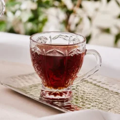 Best Seda 6-Piece Glass Tea Cup Set, 180ml, Transparent Tea Set|Turkish Tea Sets